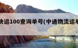 中通快运100查询单号(中通物流运单号查询)