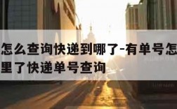 有单号怎么查询快递到哪了-有单号怎么查快递到哪里了快递单号查询