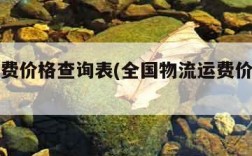 物流运费价格查询表(全国物流运费价格查询)