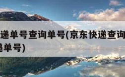 京东快递单号查询单号(京东快递查询单号查询 快递单号)