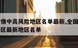 全国疫情中高风险地区名单最新,全国疫情中高风险区最新地区名单