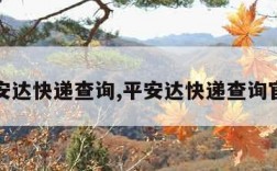 平安达快递查询,平安达快递查询官网