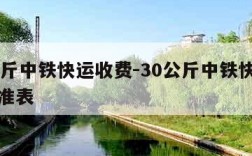 30公斤中铁快运收费-30公斤中铁快运收费标准表