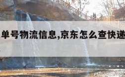 查快递单号物流信息,京东怎么查快递单号物流信息