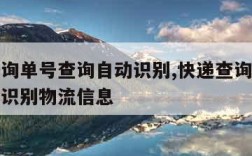 快递查询单号查询自动识别,快递查询单号查询自动识别物流信息