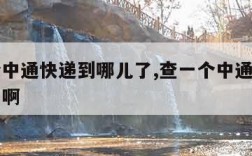 查一个中通快递到哪儿了,查一个中通快递到哪儿了啊