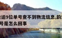 韵达快运9位单号查不到物流信息,韵达快运9位单号是怎么回事