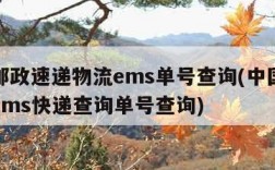 中国邮政速递物流ems单号查询(中国邮政速递ems快递查询单号查询)