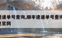 顺丰速递单号查询,顺丰速递单号查询 查快递信息官网