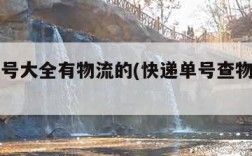 快递单号大全有物流的(快递单号查物流公司)