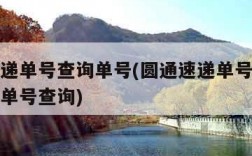 圆通速递单号查询单号(圆通速递单号查询快递查询单号查询)