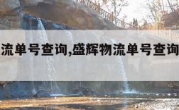 盛辉物流单号查询,盛辉物流单号查询官网电话