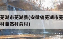 安徽省芜湖市芜湖县(安徽省芜湖市芜湖县陶辛镇奚村自然村俞村)