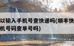 顺丰可以输入手机号查快递吗(顺丰快递可以输入手机号码查单号吗)